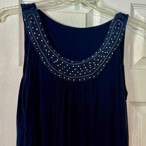 Cotton Knit Navy Tank Top: Size Medium